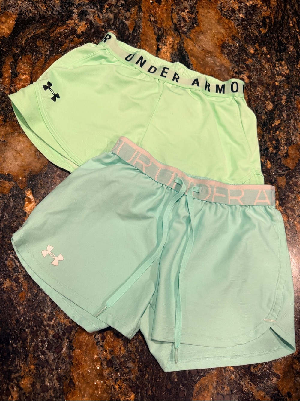 Under Armour Women's Light Mint & Mint Athletic Shorts - Dual Pair
